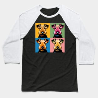 Pop Retro Art Airedale Terrier - Cute Puppy Baseball T-Shirt